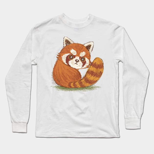 Red Panda look back Long Sleeve T-Shirt by sanogawa